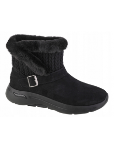 Skechers Γυναικεία Μποτάκια Αστραγάλου με Γούνα Μαύρα 144422-BBK