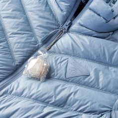 Iguana Blanca Κοντό Γυναικείο Puffer Μπουφάν για Χειμώνα Γαλάζιο 92800395864