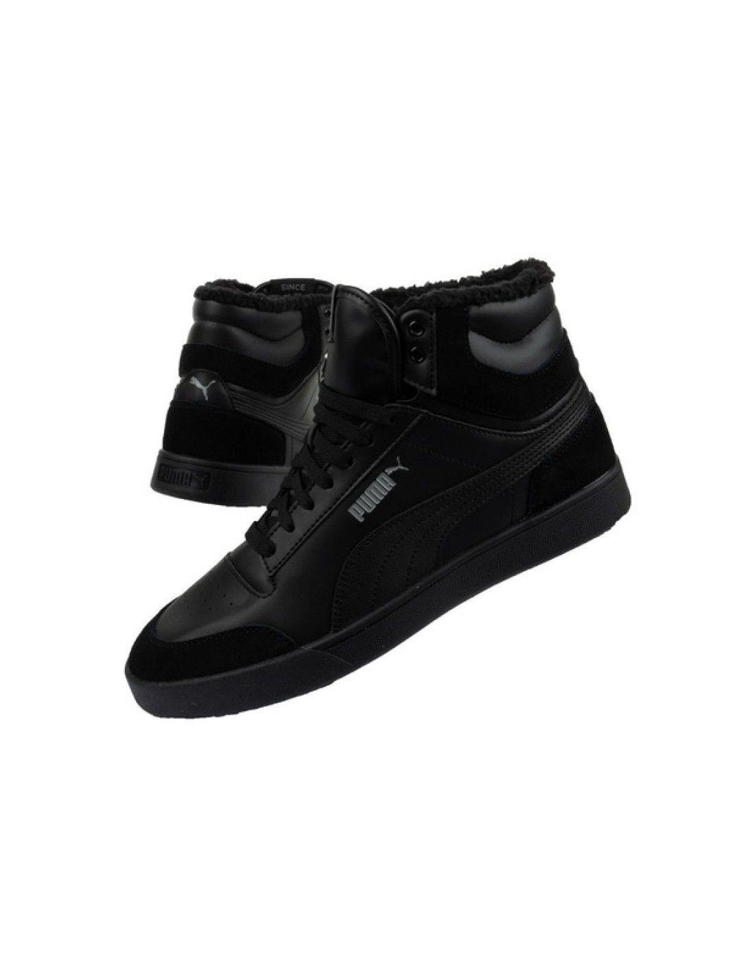 Puma Puma Shuffle Mid Fur Μποτάκια Μαύρα 387609-01