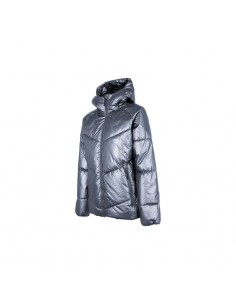 4F Κοντό Γυναικείο Puffer Μπουφάν για Χειμώνα Γκρι H4Z22-KUDP010-32S