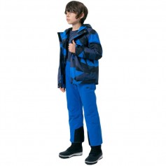 4F Παιδικό Αθλητικό Μπουφάν Κοντό με Κουκούλα Μπλε HJZ22-JKUMN002-91S