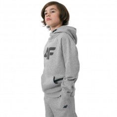 4F Παιδικό Φούτερ με Κουκούλα και Τσέπες Γκρι HJZ22-JBLM002-25M