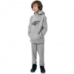 4F Παιδικό Φούτερ με Κουκούλα και Τσέπες Γκρι HJZ22-JBLM002-25M