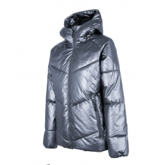 4F Κοντό Γυναικείο Puffer Μπουφάν για Χειμώνα Γκρι H4Z22-KUDP010-32S