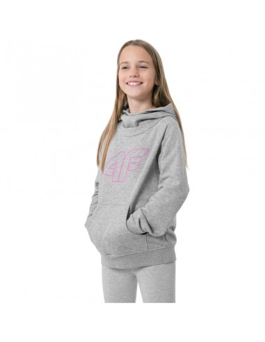 4F Παιδικό Φούτερ με Κουκούλα και Τσέπες Γκρι HJZ22-JBLD002-25M