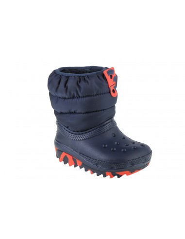 Crocs Παιδικές Γαλότσες με Εσωτερική Επένδυση Puff Μπλε 207683-410