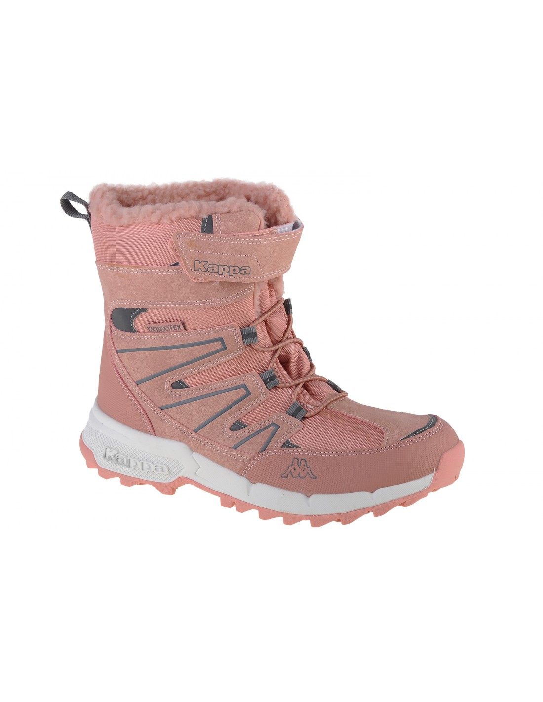 Kappa Floki Tex T Παιδικά Μποτάκια Χιονιού με Σκρατς & Κορδόνια Ροζ 260975T-2116