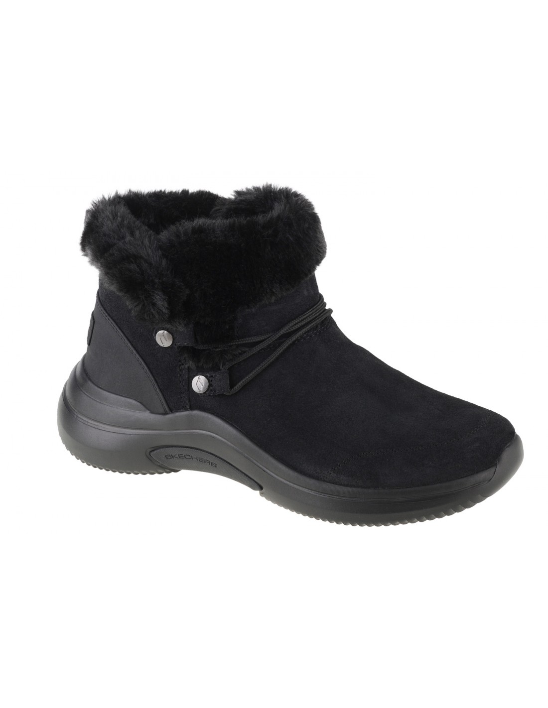 Skechers Go Midtown So Plush Γυναικεία Μποτάκια με Γούνα Μαύρα 144271-BBK