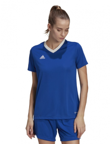 Adidas Entrada 22 Γυναικείο Αθλητικό T-shirt Fast Drying με V Λαιμόκοψη Navy Μπλε HG3947