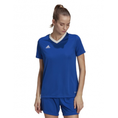 Adidas Entrada 22 Γυναικείο Αθλητικό T-shirt Fast Drying με V Λαιμόκοψη Navy Μπλε HG3947