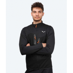 Salewa Ortles Merino Ανδρική Ζακέτα με Φερμουάρ Μαύρη 28178-0910