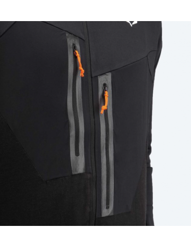 Salewa Ortles Merino Ανδρική Ζακέτα με Φερμουάρ Μαύρη 28178-0910