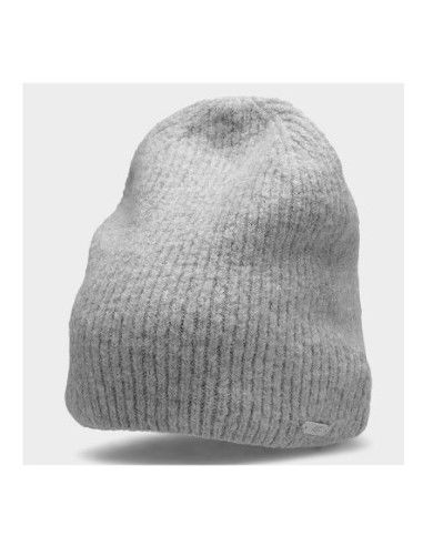 4F Beanie Ανδρικός Σκούφος με Rib Πλέξη σε Γκρι χρώμα H4Z22-CAD008-27M