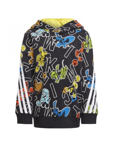 Adidas Παιδικό Φούτερ με Κουκούλα Μαύρο Disney Mickey Mouse HK4695