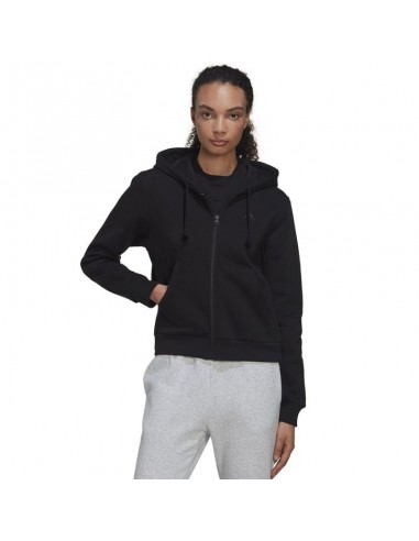 Adidas Γυναικεία Ζακέτα Φούτερ με Κουκούλα Μαύρη HC8848