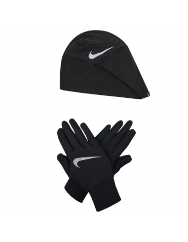 Nike N100-0595-082 Σκουφάκι Τρεξίματος Μαύρο με Γάντια