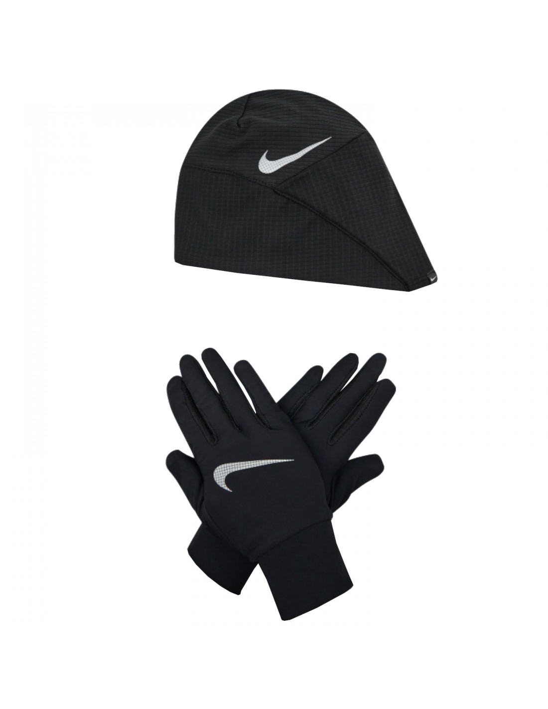 Nike N100-0595-082 Σκουφάκι Τρεξίματος Μαύρο με Γάντια