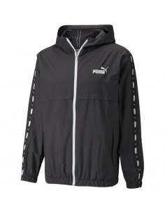 Puma Ess+Tape Αθλητικό Ανδρικό Μπουφάν Αδιάβροχο και Αντιανεμικό Μαύρο 847477-01