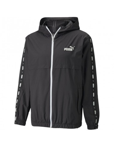 Puma Ess+Tape Αθλητικό Ανδρικό Μπουφάν Αδιάβροχο και Αντιανεμικό Μαύρο 847477-01