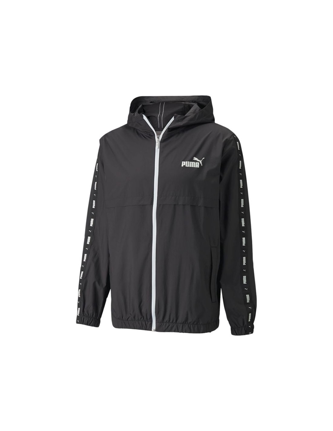 Puma Ess+Tape Αθλητικό Ανδρικό Μπουφάν Αδιάβροχο και Αντιανεμικό Μαύρο 847477-01