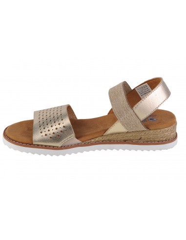 Skechers Desert Kiss Καλοκαιρινές Γυναικείες Πλατφόρμες Χρυσές 113557-CHMP