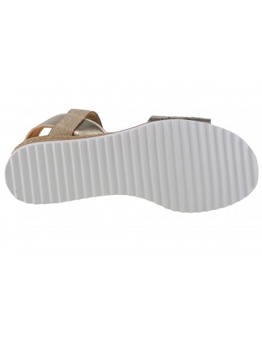 Skechers Desert Kiss Καλοκαιρινές Γυναικείες Πλατφόρμες Χρυσές 113557-CHMP