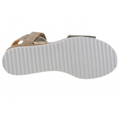 Skechers Desert Kiss Καλοκαιρινές Γυναικείες Πλατφόρμες Χρυσές 113557-CHMP