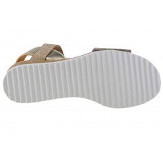 Skechers Desert Kiss Καλοκαιρινές Γυναικείες Πλατφόρμες Χρυσές 113557-CHMP