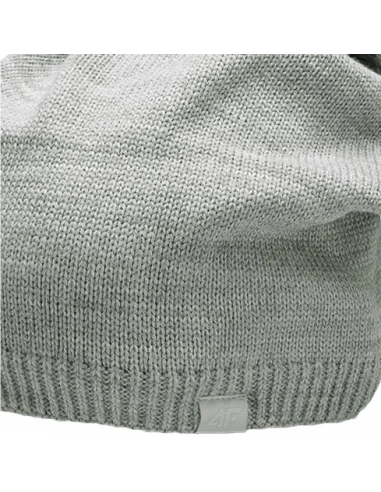 4F Pom Pom Beanie Ανδρικός Σκούφος Πλεκτός σε Γκρι χρώμα H4Z22-CAD009-27M