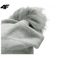 4F Pom Pom Beanie Ανδρικός Σκούφος Πλεκτός σε Γκρι χρώμα H4Z22-CAD009-27M