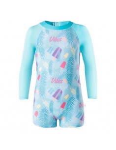 Aquawave Παιδικό Μαγιό Ολόσωμο Αντιηλιακό (UV) με Μακρύ Μανίκι 92800398792 Γαλάζιο