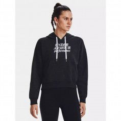 Under Armour Essential Script Γυναικείο Φούτερ με Κουκούλα Μαύρο 1374107-001