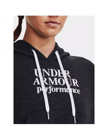 Under Armour Essential Script Γυναικείο Φούτερ με Κουκούλα Μαύρο 1374107-001