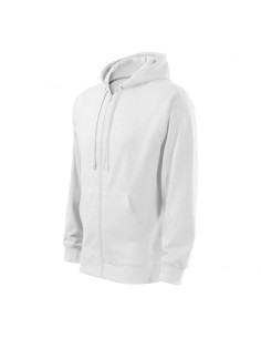 Malfini Ανδρική Φούτερ Ζακέτα με Κουκούλα και Τσέπες Λευκή MLI-41000