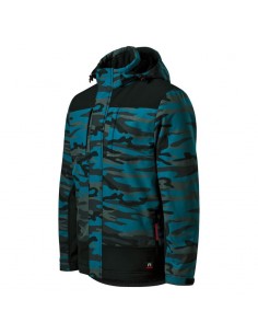 Rimeck Vertex Camo Ανδρικό Χειμωνιάτικο Μπουφάν Softshell Αδιάβροχο και Αντιανεμικό Μπλε MLI-W56C1