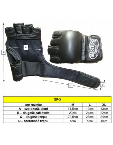 Gloves for MMA Masters GF3 M 012702M