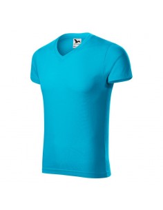 Malfini Ανδρικό Διαφημιστικό T-shirt Κοντομάνικο σε Μπλε Χρώμα MLI-14644