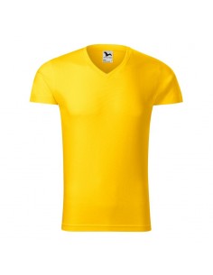 Malfini Ανδρικό Διαφημιστικό T-shirt Κοντομάνικο σε Κίτρινο Χρώμα MLI-14604