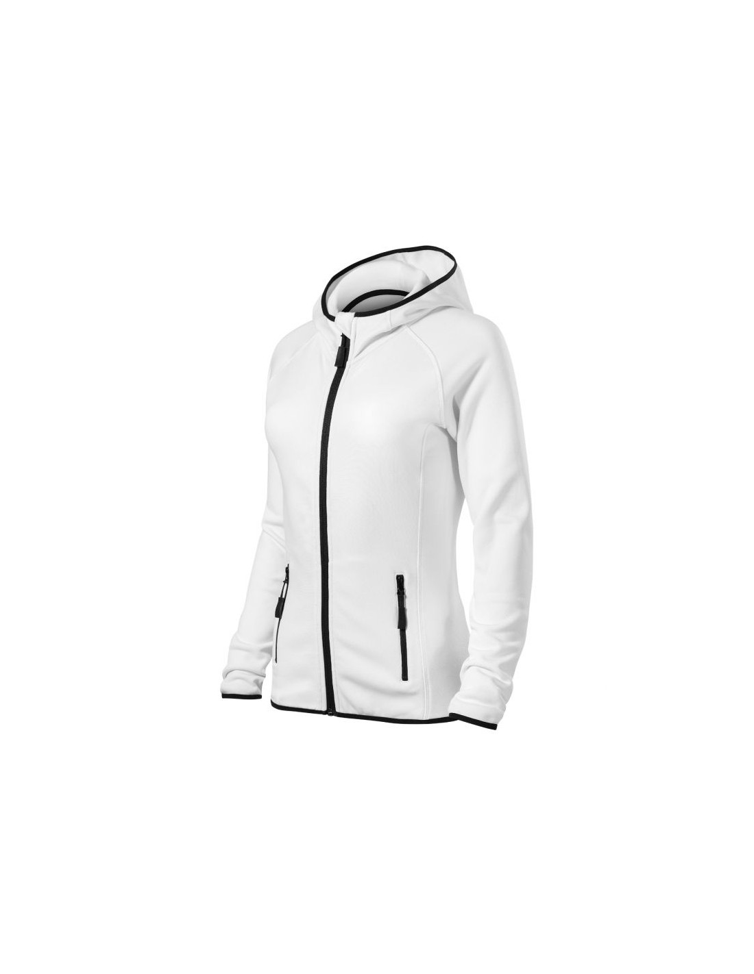 Malfini Direct Γυναικεία Ζακέτα Φούτερ με Κουκούλα Λευκή MLI-41800