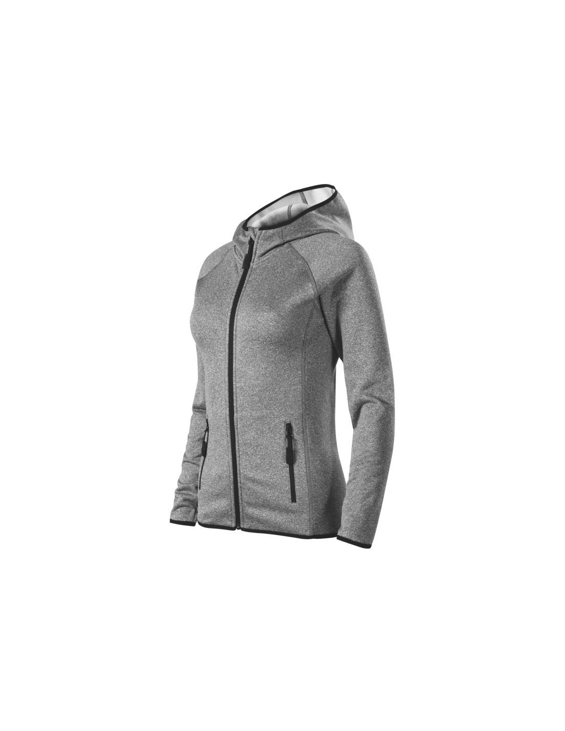 Malfini Malfini Direct Γυναικεία Ζακέτα Φούτερ με Κουκούλα Γκρι MLI-41812
