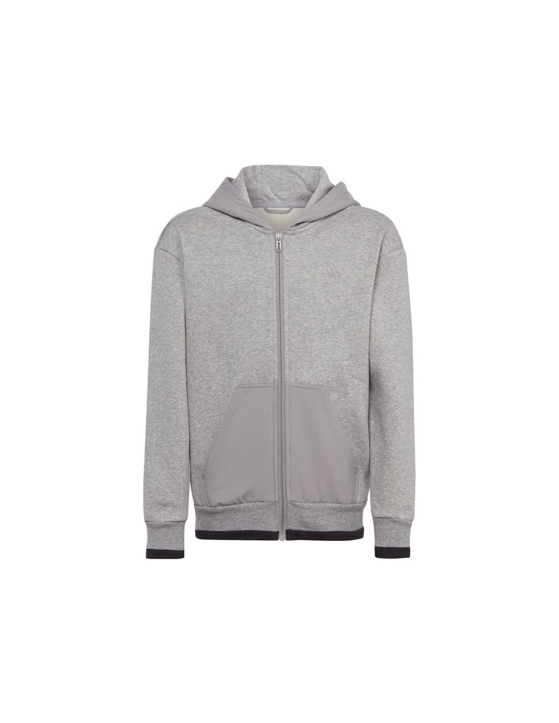 Adidas Ανδρική Φούτερ Ζακέτα με Κουκούλα Γκρι IC5008