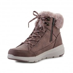 Skechers Glacial Ultra Cozyly Γυναικεία Μποτάκια Αστραγάλου με Γούνα Ροζ 144178-MVE