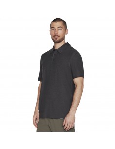Skechers Go Dri All Day Ανδρικό T-shirt Polo Γκρι MTO78-BKCC