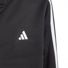 Adidas Αθλητική Παιδική Ζακέτα Φούτερ με Κουκούλα Μαύρη 3 Stripes HY1102
