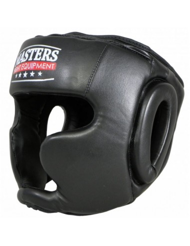 Sport Masters KSS4BP 0230-01M Κάσκα Πυγμαχίας Ενηλίκων Κλείστού Τύπου από Συνθετικό Δέρμα Μαύρη