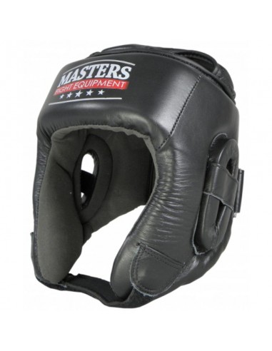 Sport Masters KTOP1 0217-02M Κάσκα Πυγμαχίας Ενηλίκων Aνοιχτού Τύπου Δερμάτινη Μαύρη