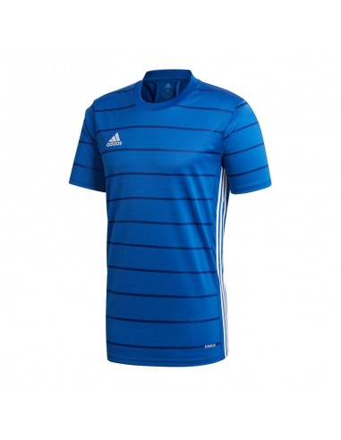 Adidas Campeon 21 Ανδρικό T-shirt Μπλε με Ρίγες FT6762