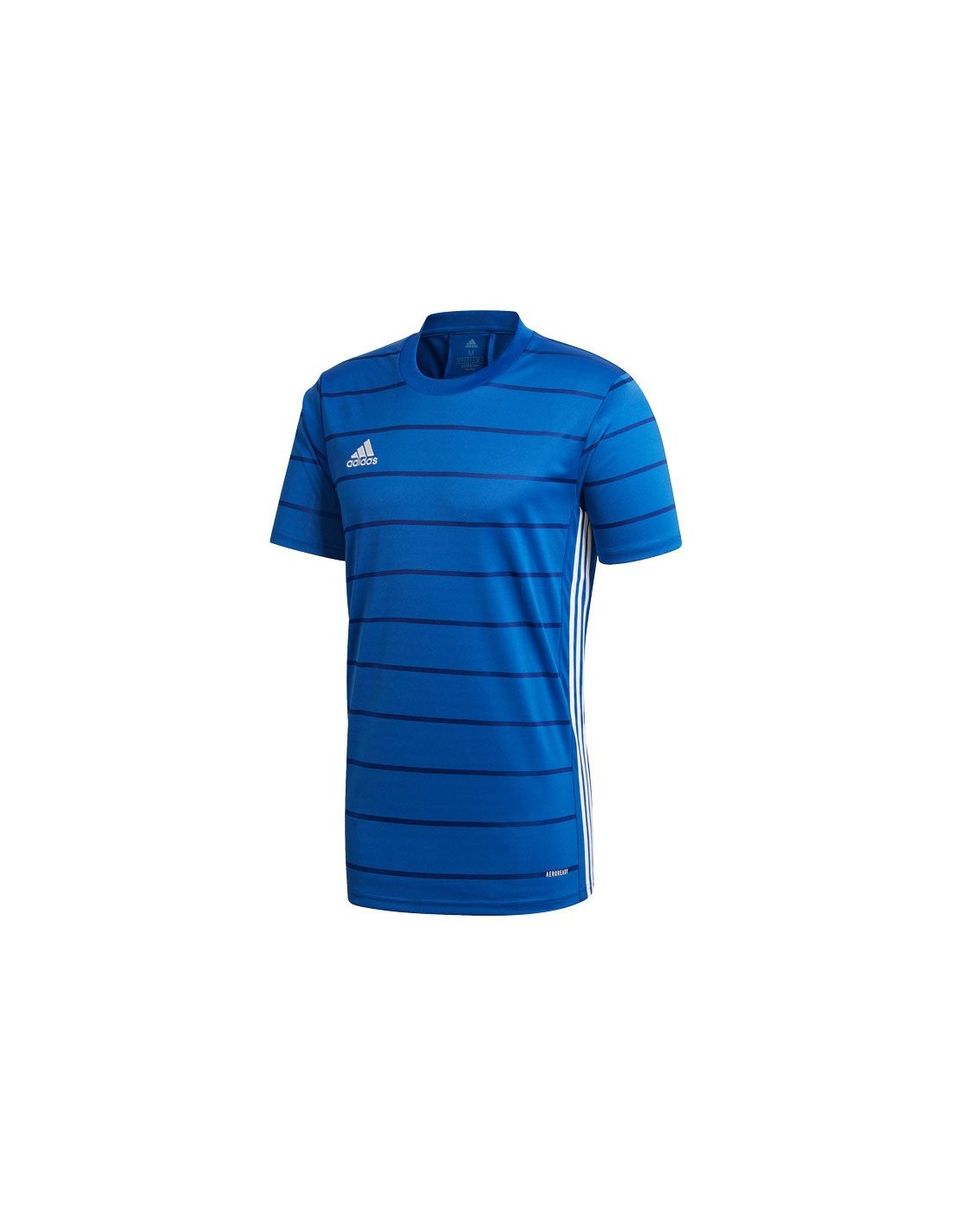 Adidas Campeon 21 Ανδρικό T-shirt Μπλε με Ρίγες FT6762
