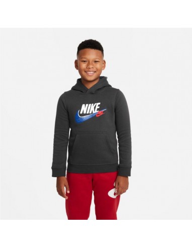 Nike Fleece Παιδικό Φούτερ με Κουκούλα και Τσέπες Γκρι FD1197-063