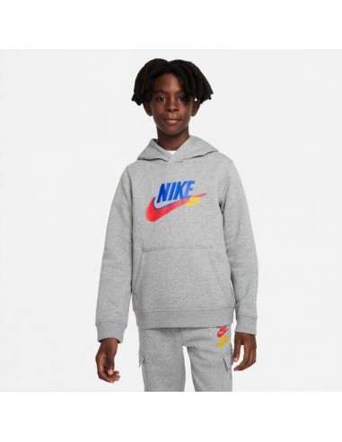 Nike Fleece Παιδικό Φούτερ με Κουκούλα και Τσέπες Γκρι FD1197-063